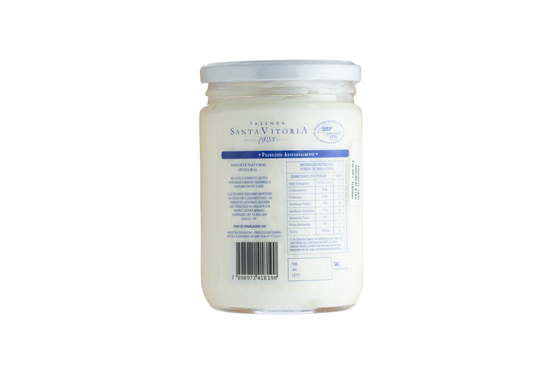 Iogurte Natural Integral Santa Vitória 500g